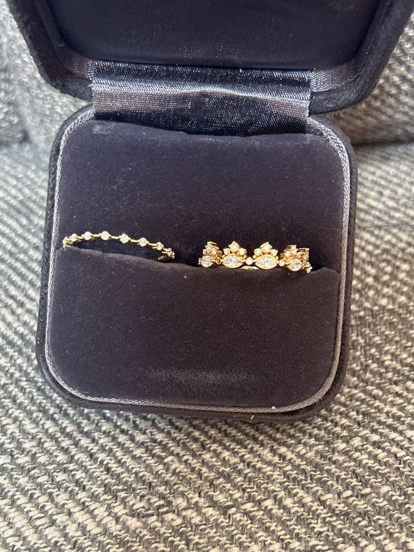 k10 ゴールド リング　モアサナイト 2点セット