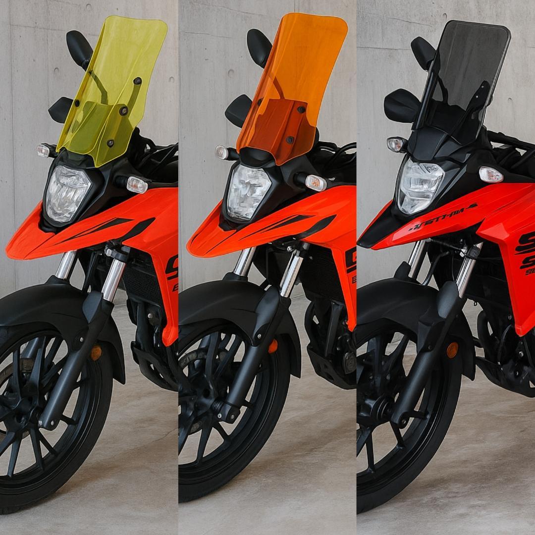 VStrom ロングシールド クリア3 Vストローム250SX+油温計