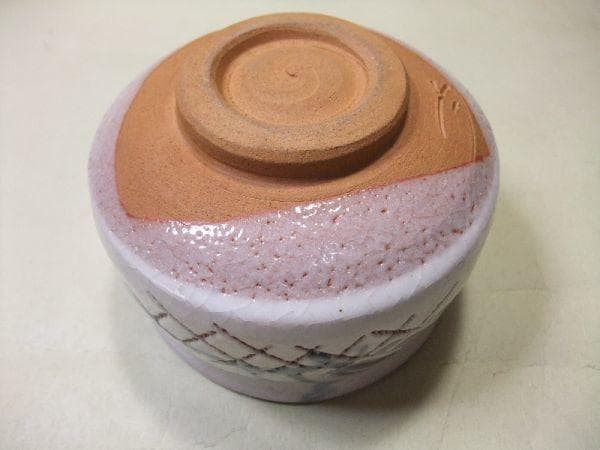 抹茶茶碗 染付 絵 志野 在銘 茶道具