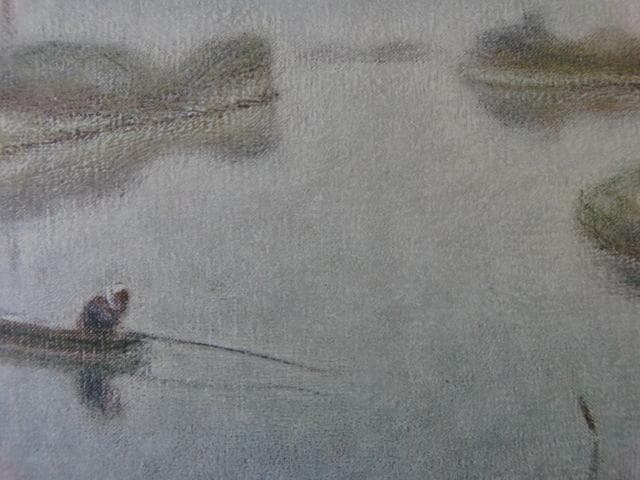 牛島憲之、【水温む】、希少な大判額装用画集より、新品高級額装付