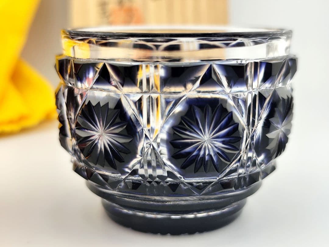 美品☆薩摩切子 猪口（切子、江戸切子、薩摩切子）