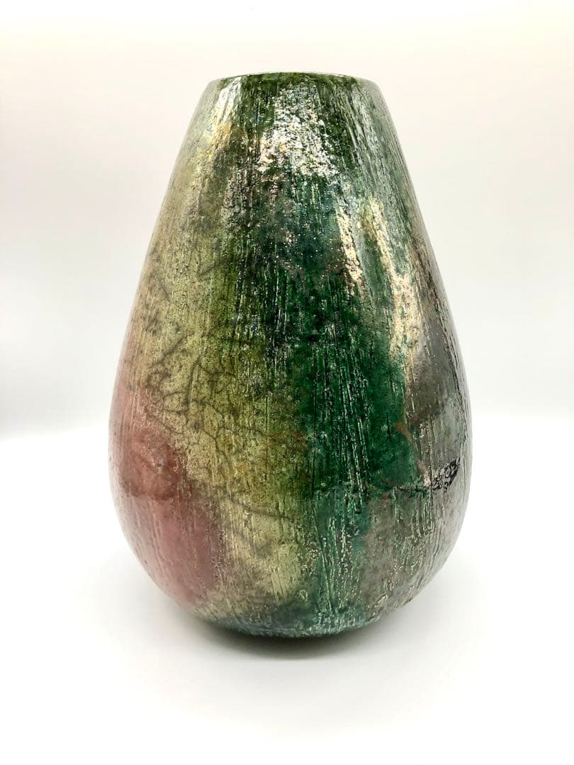 十一代　大樋長左衛門　大樋窯変　花入　花瓶　花器　大樋焼