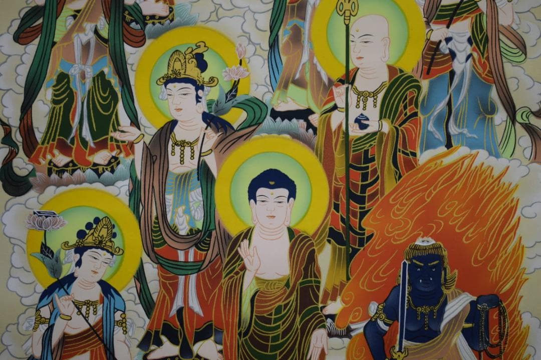 真作/福田素仙/十三佛/桐共箱付/布袋屋掛軸HG-462