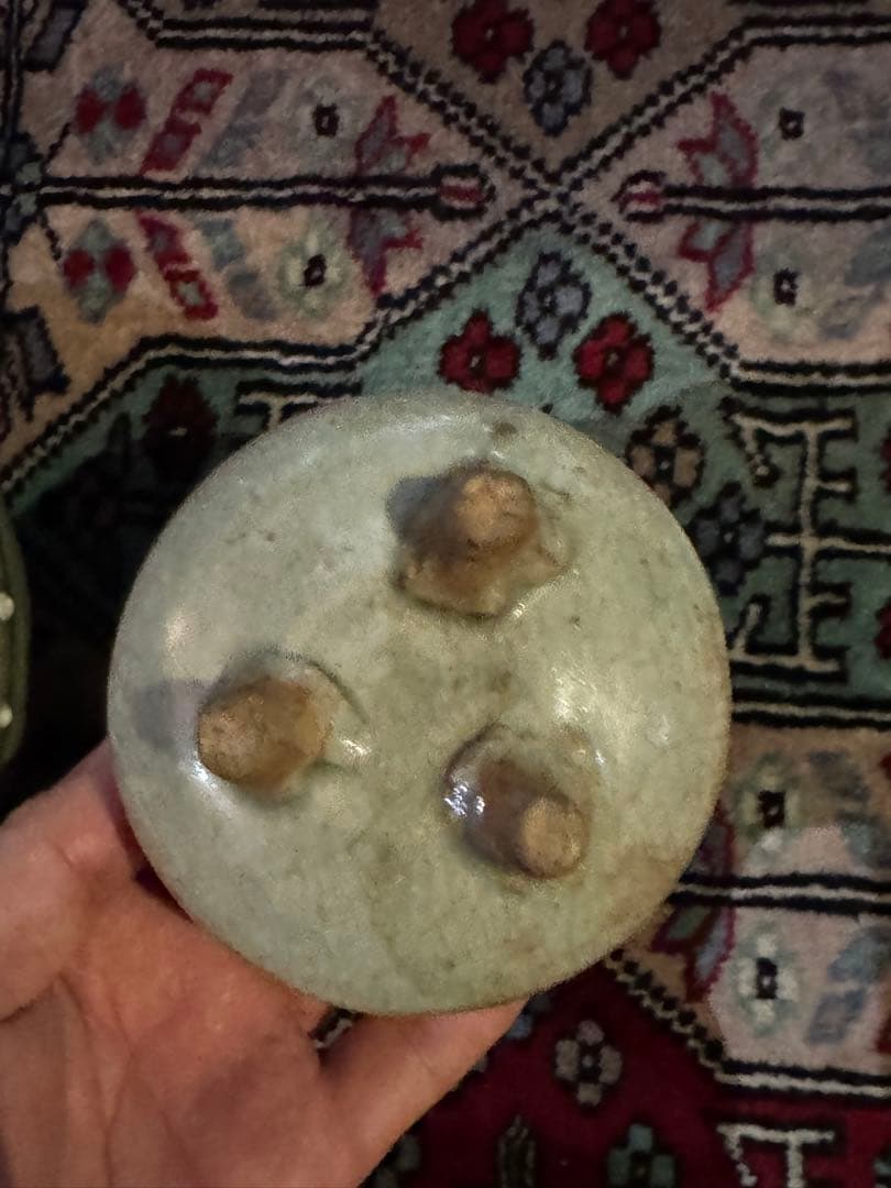 ‼️最後の値段出します‼️リサイクルFORT‼️中国の青磁香炉‼️緑石の木蓋付