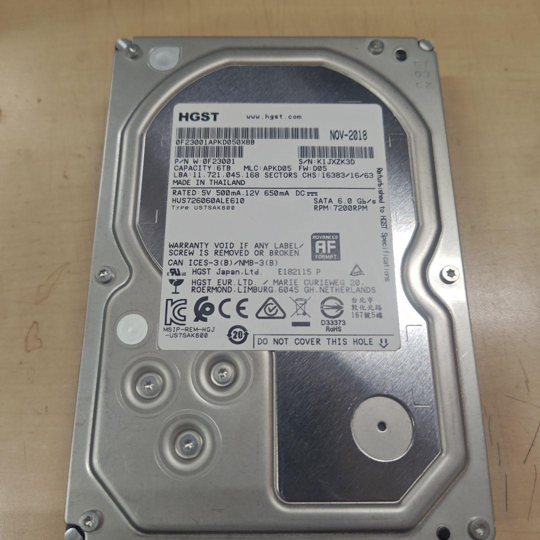 【中古品】HGST 3.5インチHDD 6TB 7200RPM