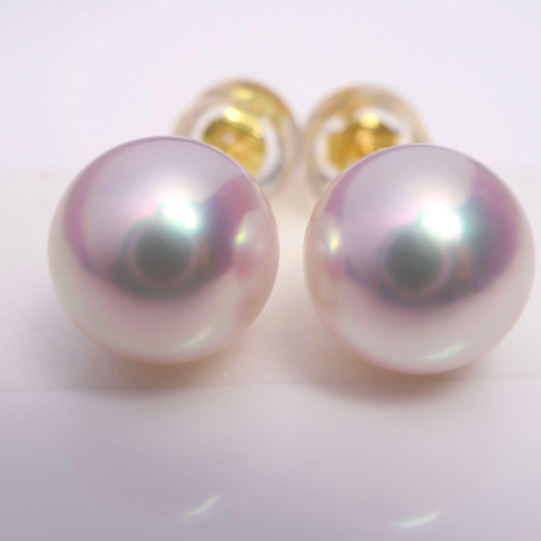 高グレード あこや真珠 ピアス アコヤパール ピアス ピンク系 オーロラ干渉02