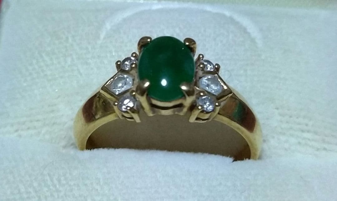 ミン 天然翡翠とダイヤのリング金10～11号Jewellery City