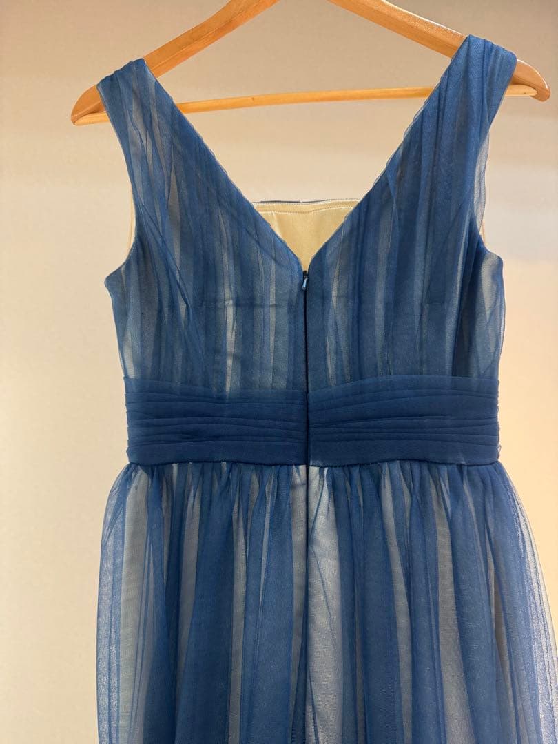 ネイビー　カラードレス　チュール