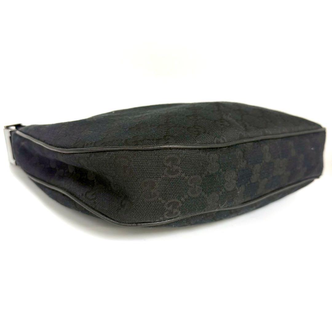 グッチ ショルダーバッグ GGキャンバス GG柄 ブラックレザー 黒色