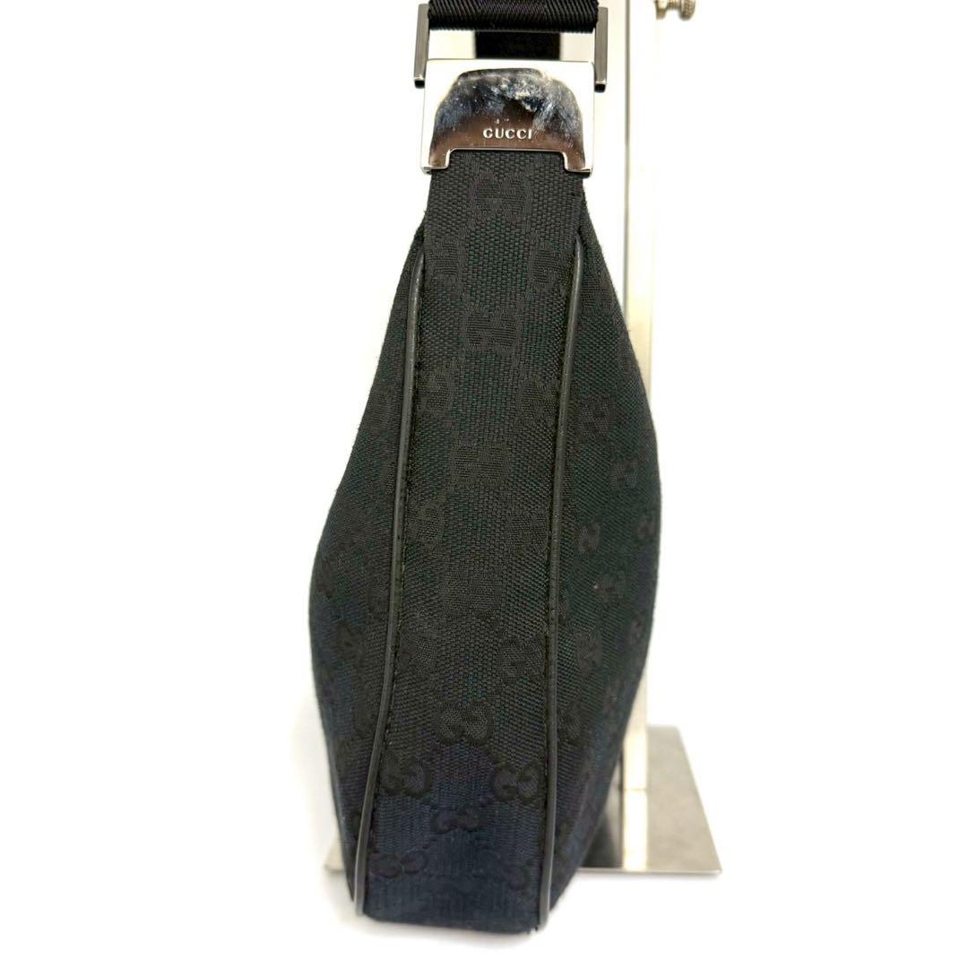 グッチ ショルダーバッグ GGキャンバス GG柄 ブラックレザー 黒色