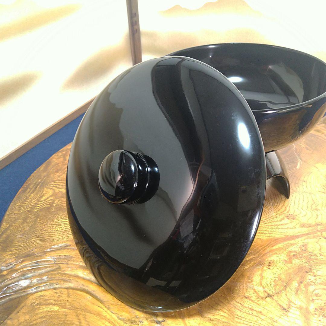 夢子AC80 輪島塗 菓子器 灯籠型菓子器 蓋付 三脚 木製漆 高脚 木箱