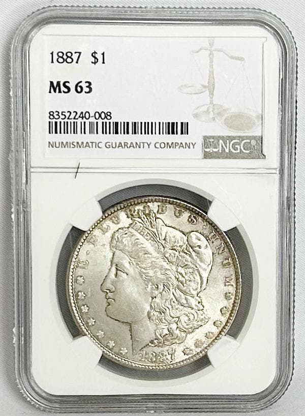 1887年 MORGAN SILVER DOLLAR アメリカ　NGC MS63