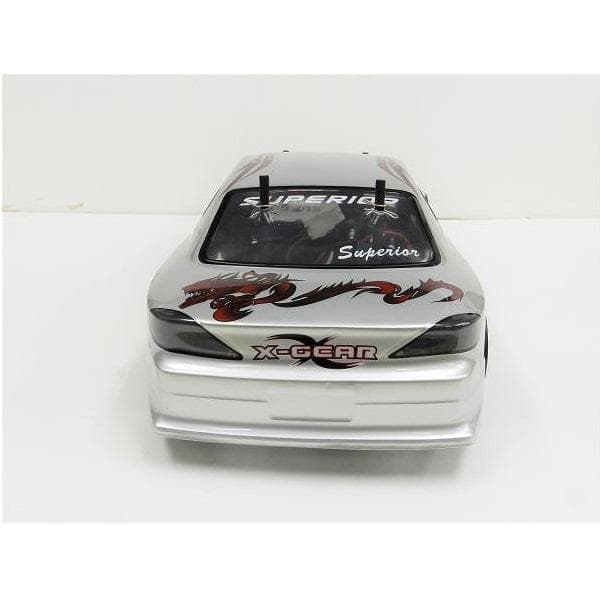 ターボ機能付き 1/10 ドリフトラジコン S002 銀/青 スペアボディー付