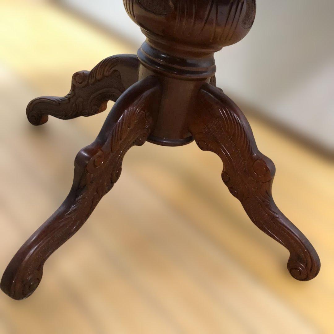 送料無料 ヨーロピアン調 象嵌装飾 丸テーブル ダイニングテーブル251127