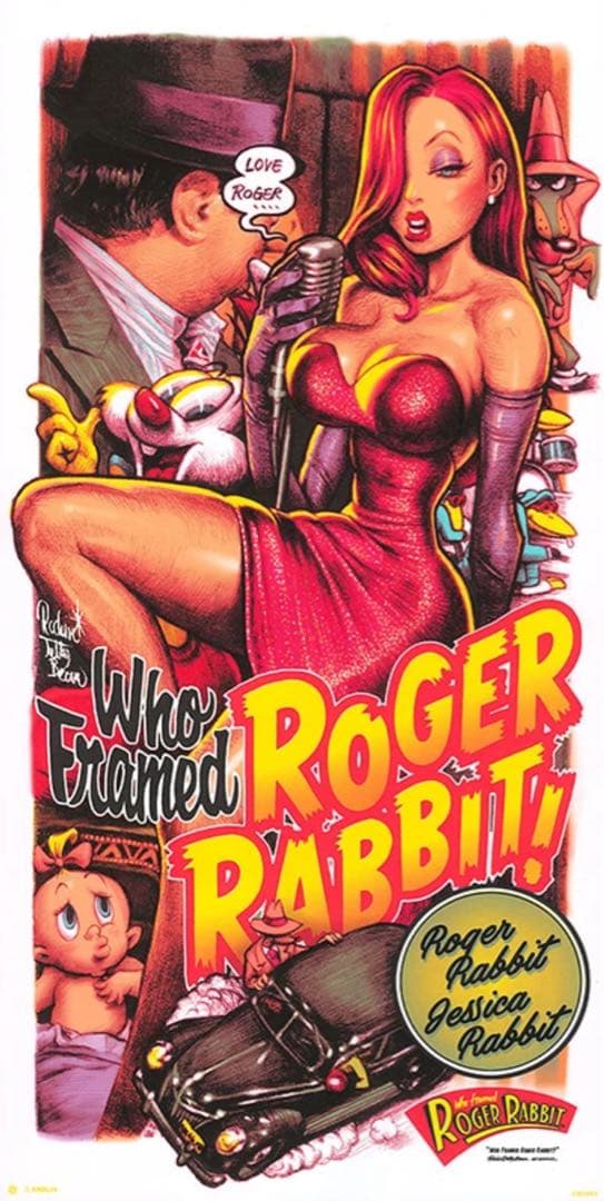 Roger Rabbit ロッキンジェリービーン シルクスクリーンポスター 額装