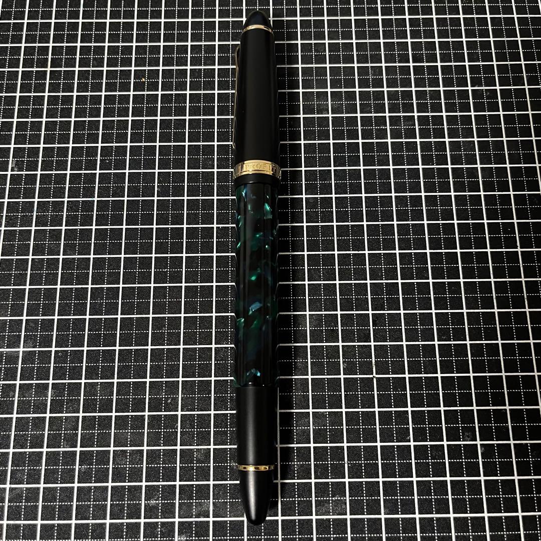 セーラー 万年筆 プロフィット21 梨地 ロング モザイク グリーン 長刀研ぎ