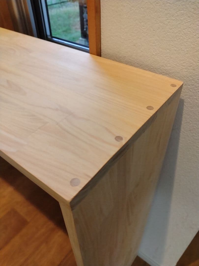 木材　ハンドメイド　コの字　サイドテーブル　机　カウンター　プランター棚シェルフ