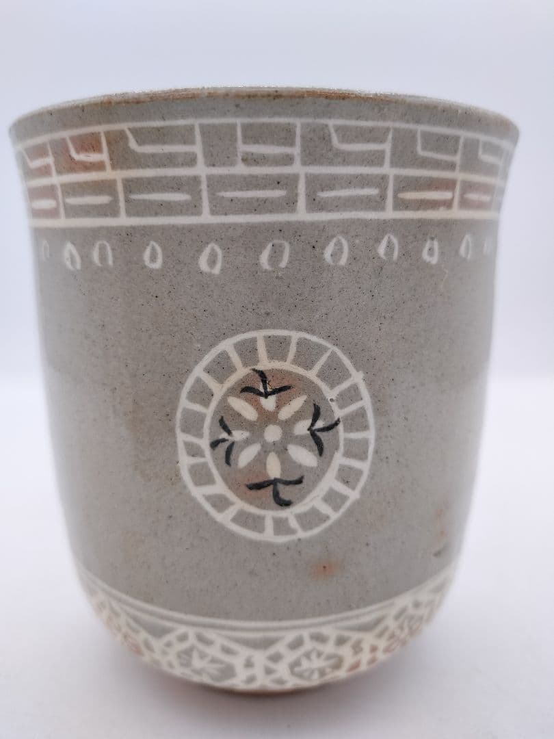 c426 筒茶碗 狂言袴 韓国廣州窯 朴富 木箱 茶道具 古物