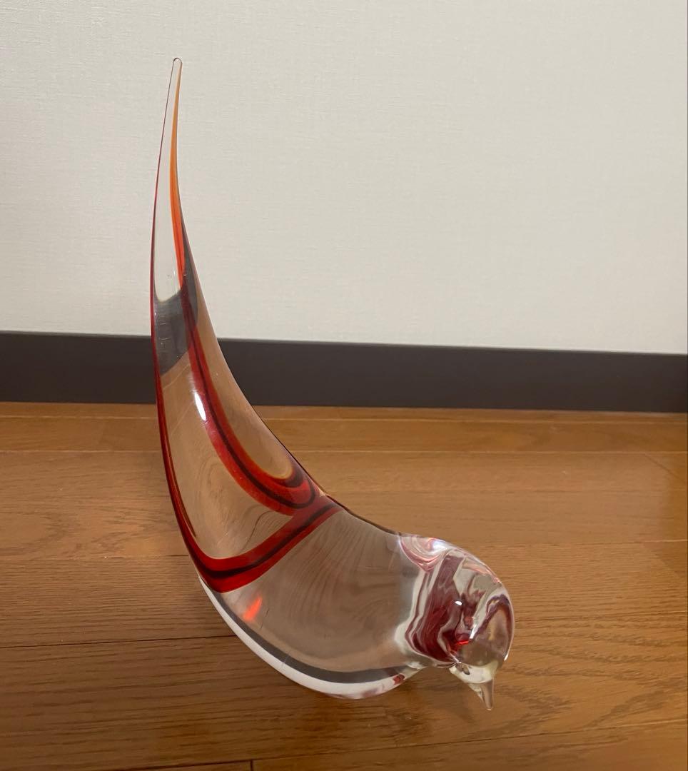 ガラス製 鳥のオブジェセット 2つ