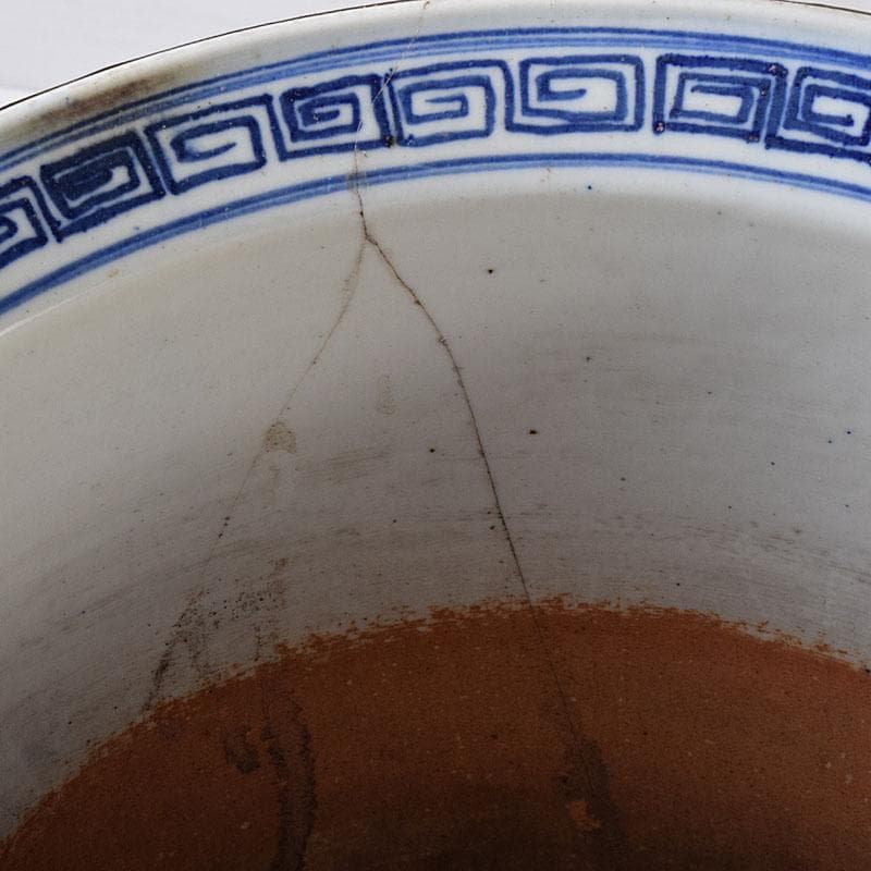 中国　青花　雲龍文鉢　植木鉢　盆栽鉢　N　7768C