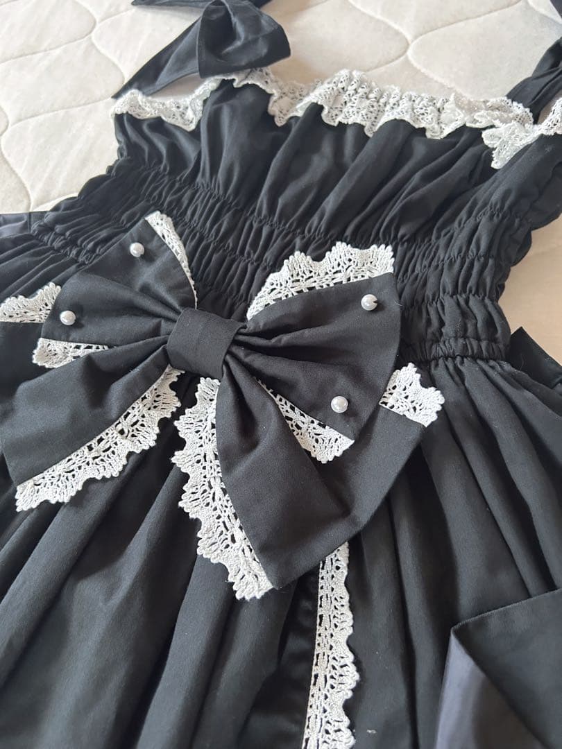 Angelic Pretty リボンシャーリングジャンパースカート