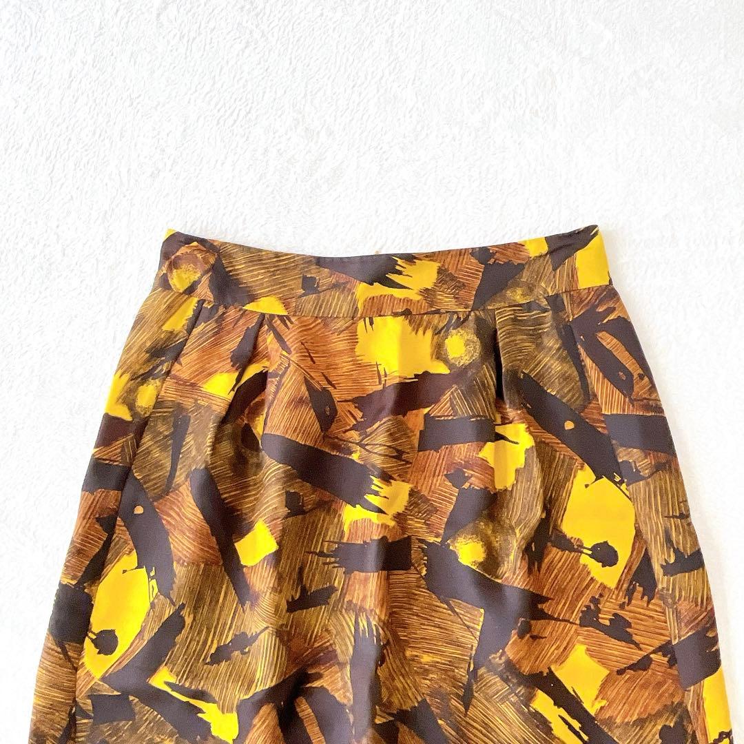 美品★DRIES VAN NOTEN★シルク100% 総柄スカート サイズ34