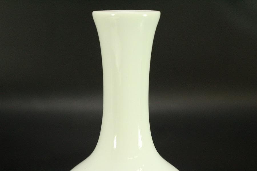 中国美術 台湾 暁芳窯 蔡暁窯 釉裏紅 青花 唐子紋 瓶 台付(A967)