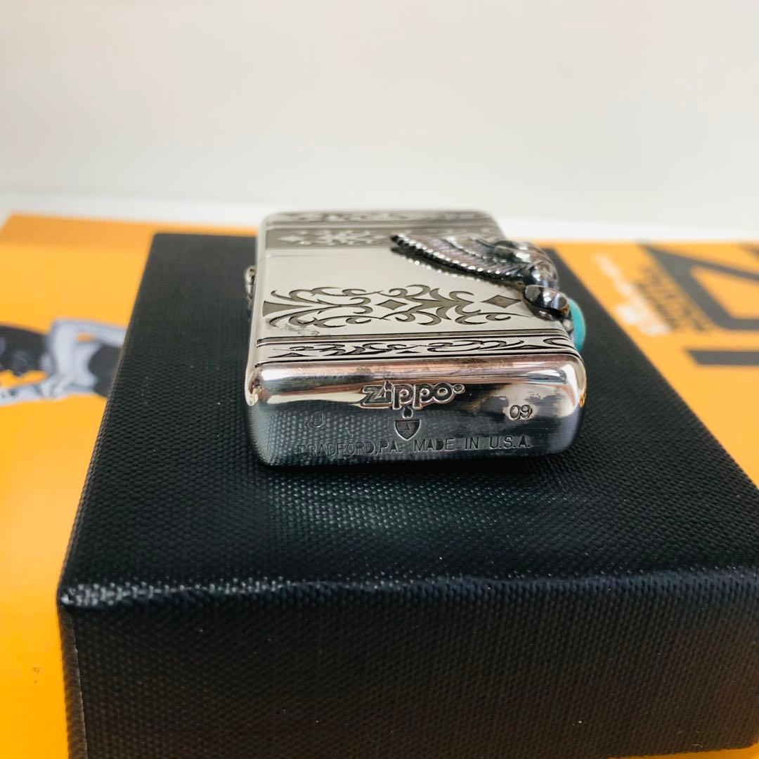 希少廃盤ターコイズアーマ両面デザインZIPPO中古品