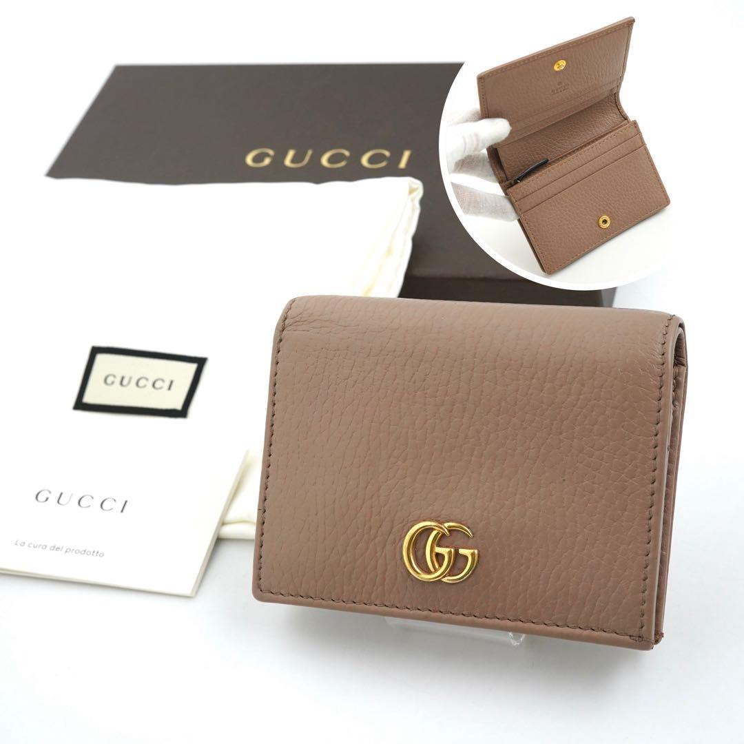 ✨新品未使用✨　GUCCI ミニ財布　マーモント　GG ロゴ　二つ折り　刻印
