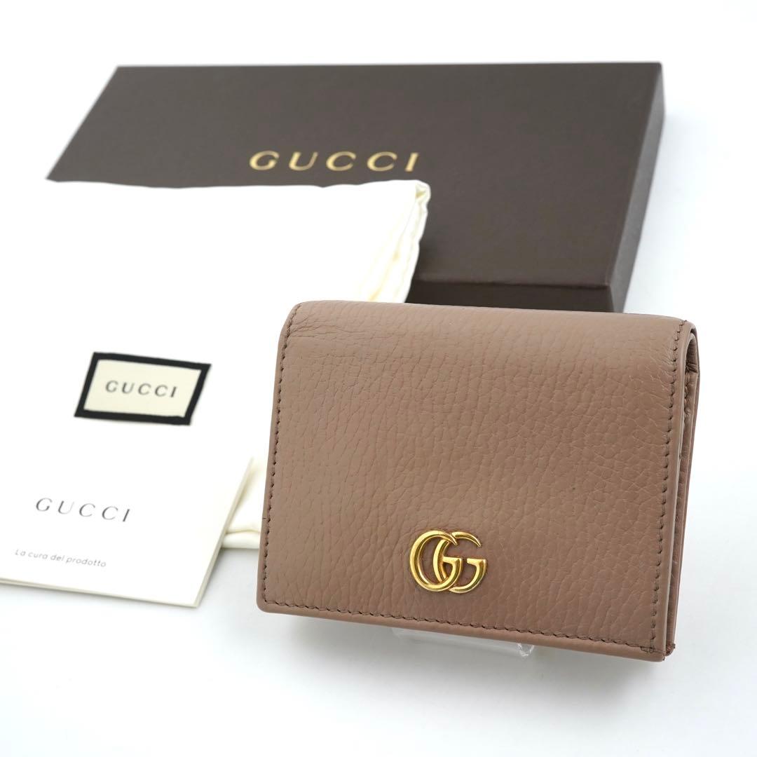 ✨新品未使用✨　GUCCI ミニ財布　マーモント　GG ロゴ　二つ折り　刻印