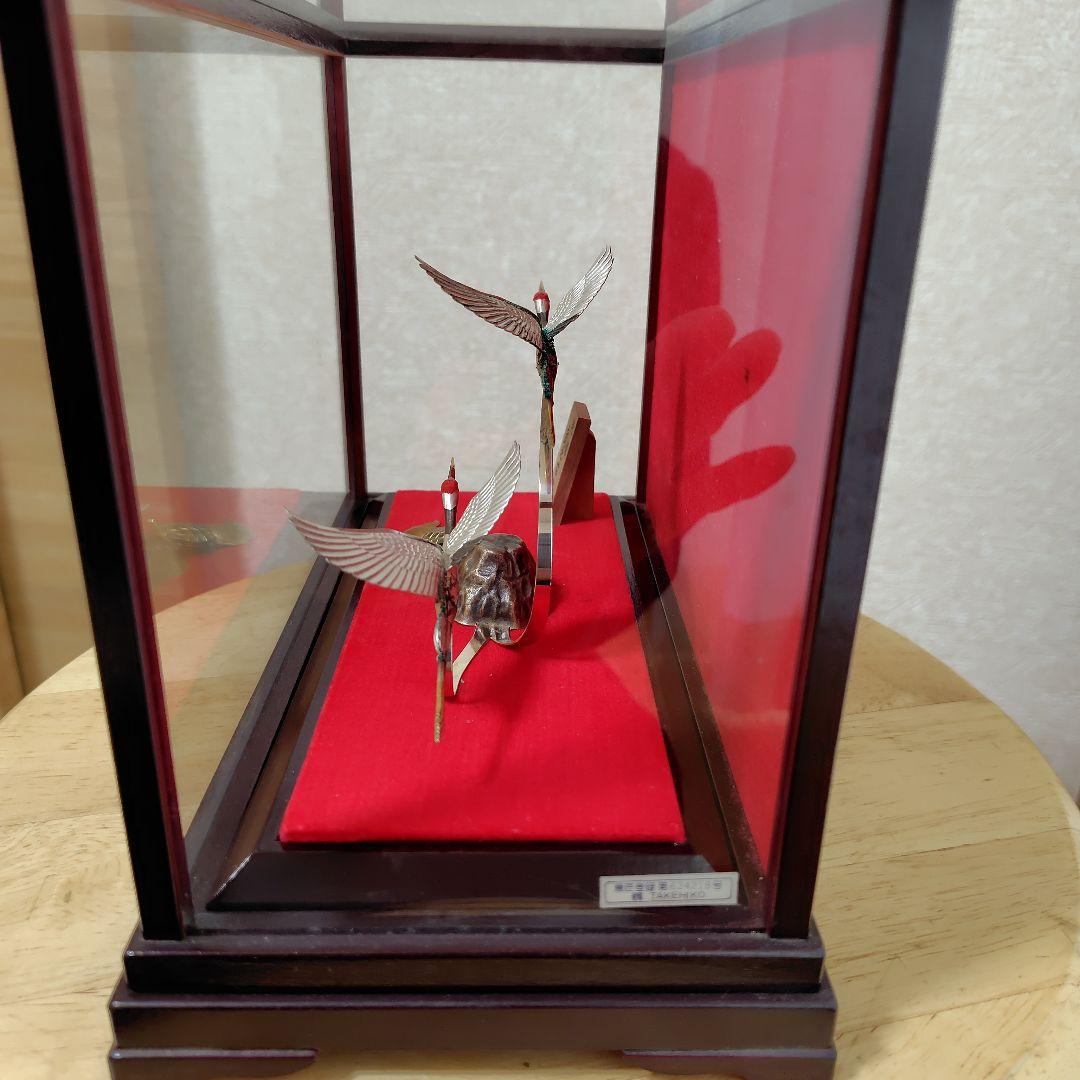 武比古作鶴亀純銀製縁起物3号サイズ（ケース付き）