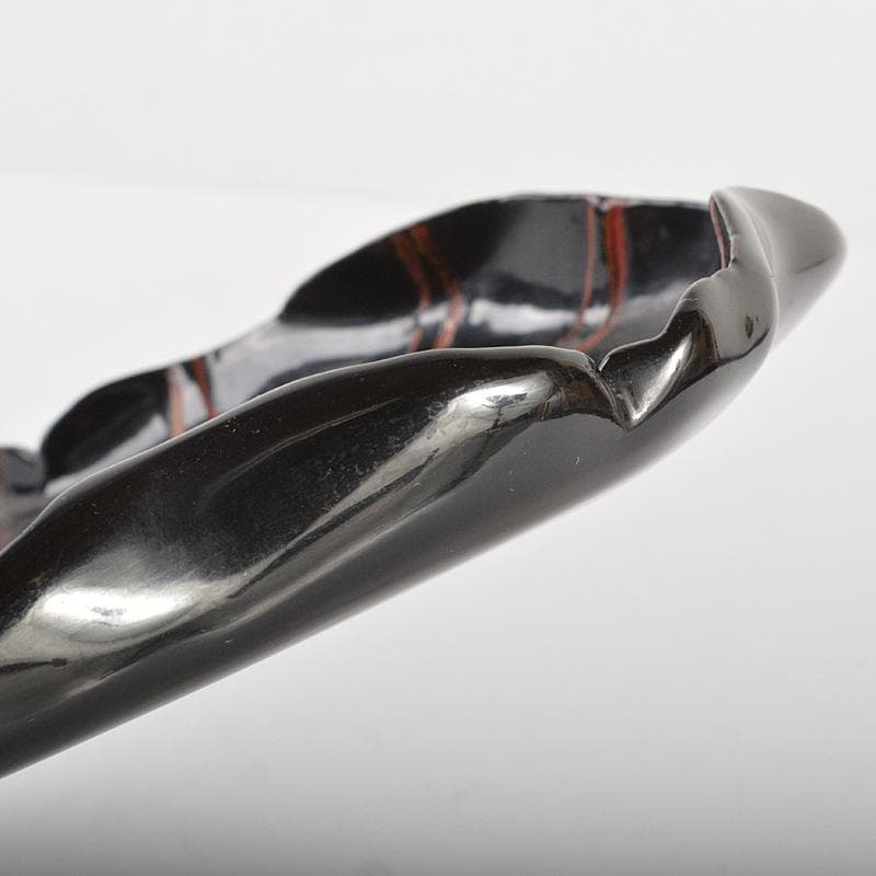 煎茶道具　黒漆塗　葉盆　煎茶盆　香盆　在銘　C　R6776