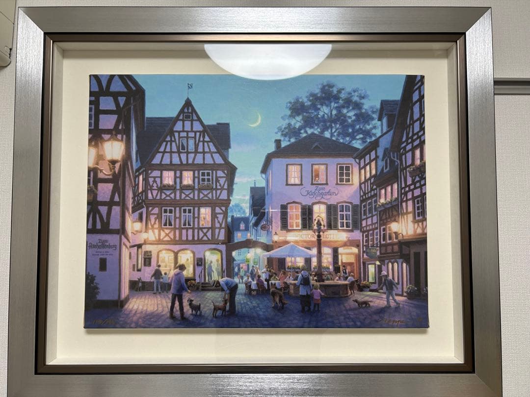 笹倉鉄平　散歩の時間に　ジクレー　直筆サイン右下　裏面も綺麗