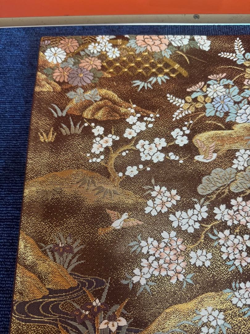 1922 袋帯 古代彫金紋  西陣織   金糸　高級上質上品　約440cm未使用