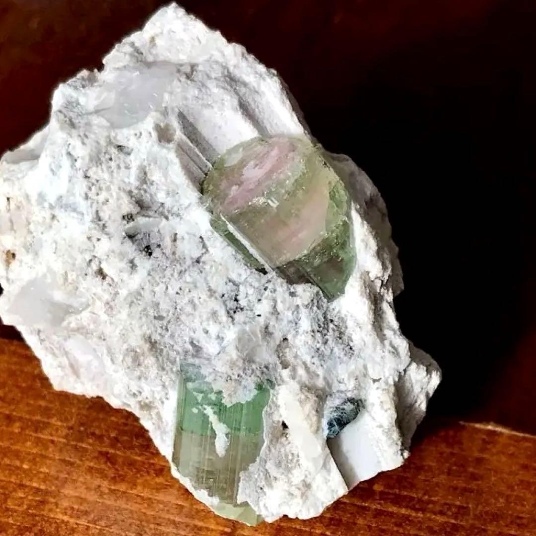 ウォーターメロントルマリン 原石 バイカラートルマリン トルマリン 鉱物標本