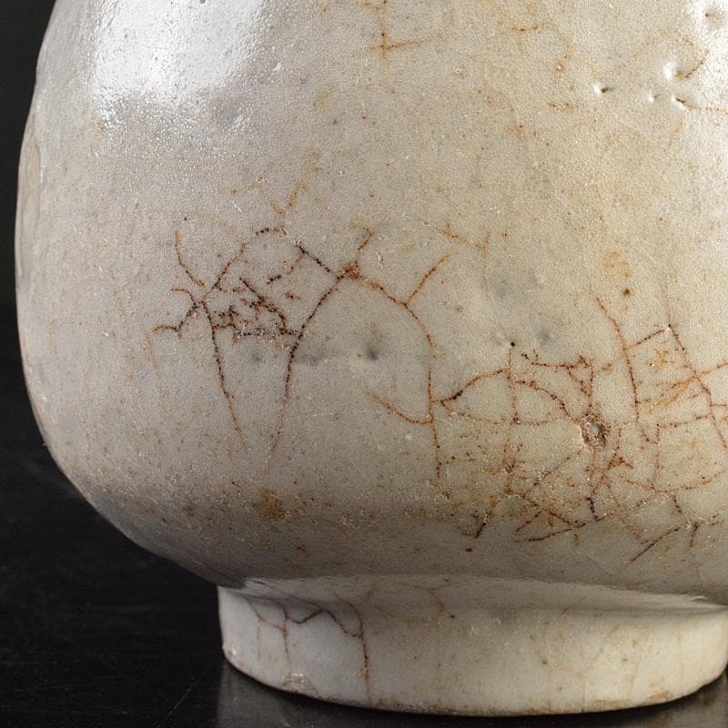 朝鮮美術　李朝　高麗白磁　徳利　金継ぎ直しあり　時代箱　M　R7479