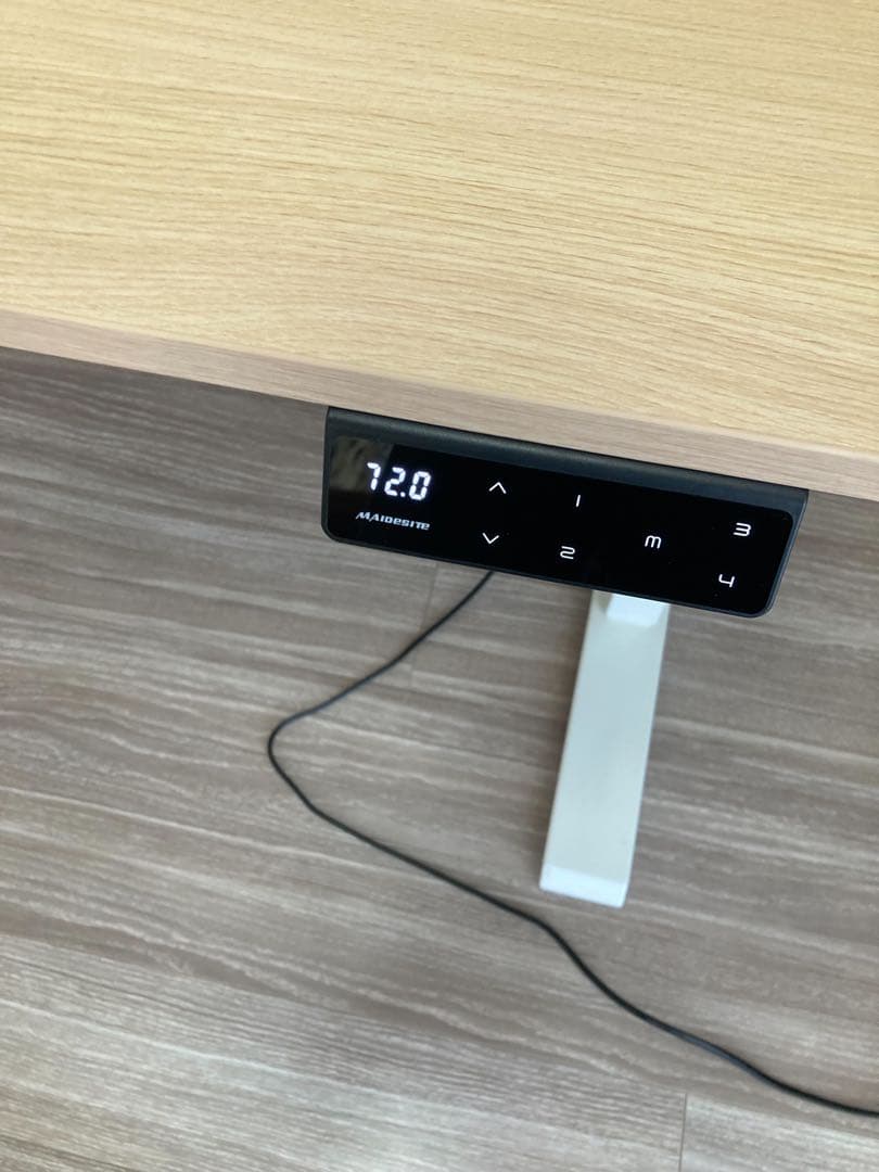 電動昇降デスク脚 パソコンデスク 無段階昇降 調整範囲72-120cm 天板付き