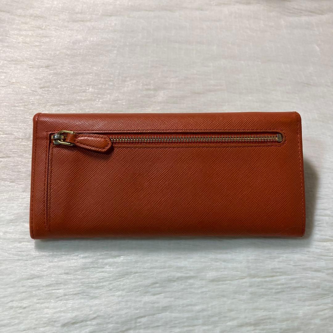 早い者勝ち　PRADA プラダ　長財布　二つ折り　サフィアーノ　橙　付属品