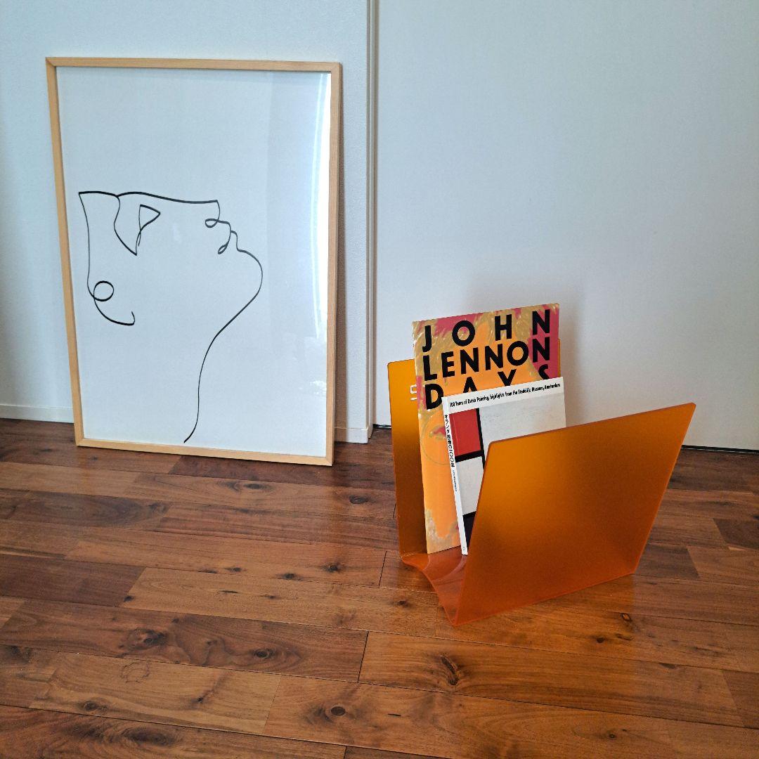 ヴィンテージ　マガジンラック　スペースエイジ アクリル　マガジンラック オレンジ