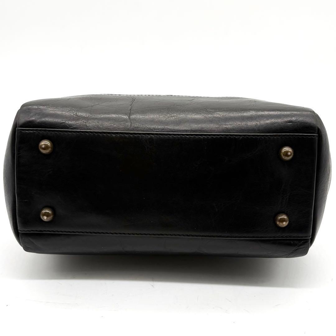 ANA SUI アナスイ がま口 ハンドバッグ レザー ブラック 蝶々