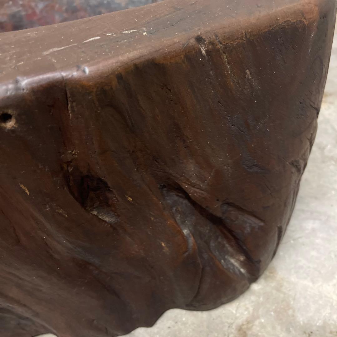 木株 掘り込み火鉢 一点物 時代火鉢　関東火鉢　ゴトク付き