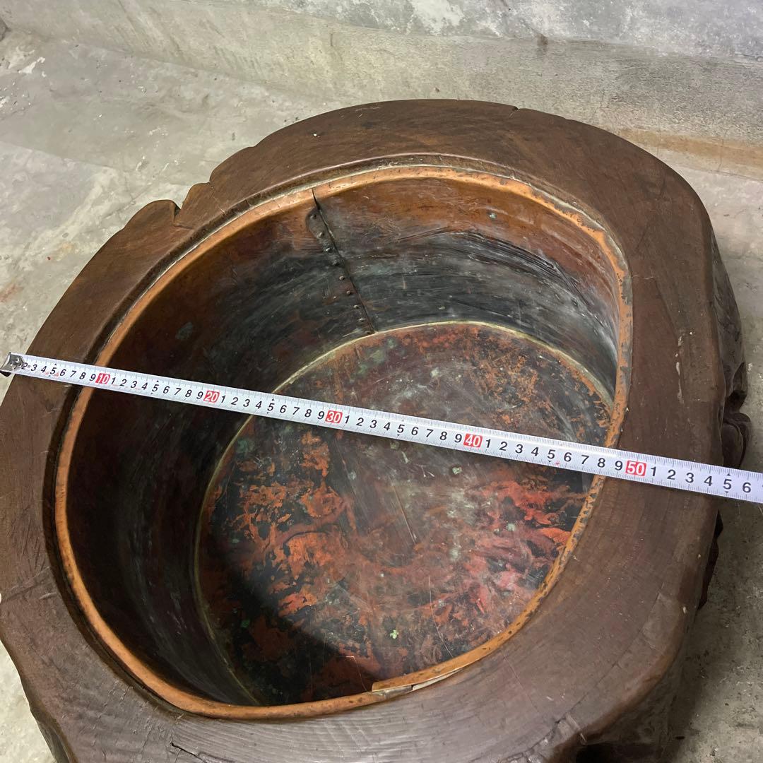 木株 掘り込み火鉢 一点物 時代火鉢　関東火鉢　ゴトク付き