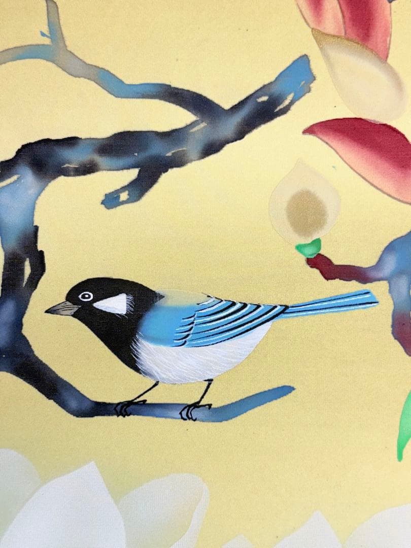 「木蓮」　西岡聖山　絵画　日本画　風景画　額装　真筆証明書有り