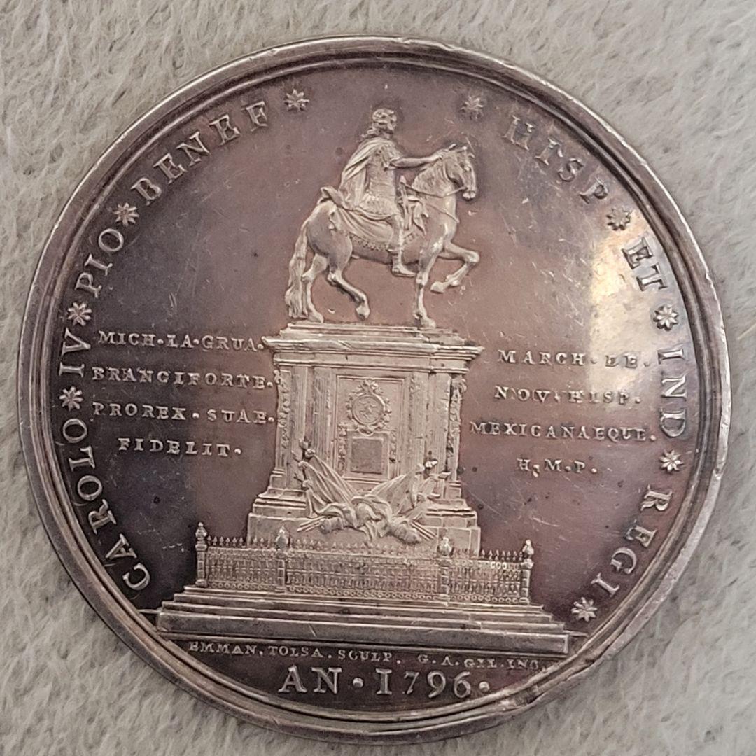 JADEX 公式アカウント 01メキシコ、カルロス４世夫妻特大銀メダル珍品