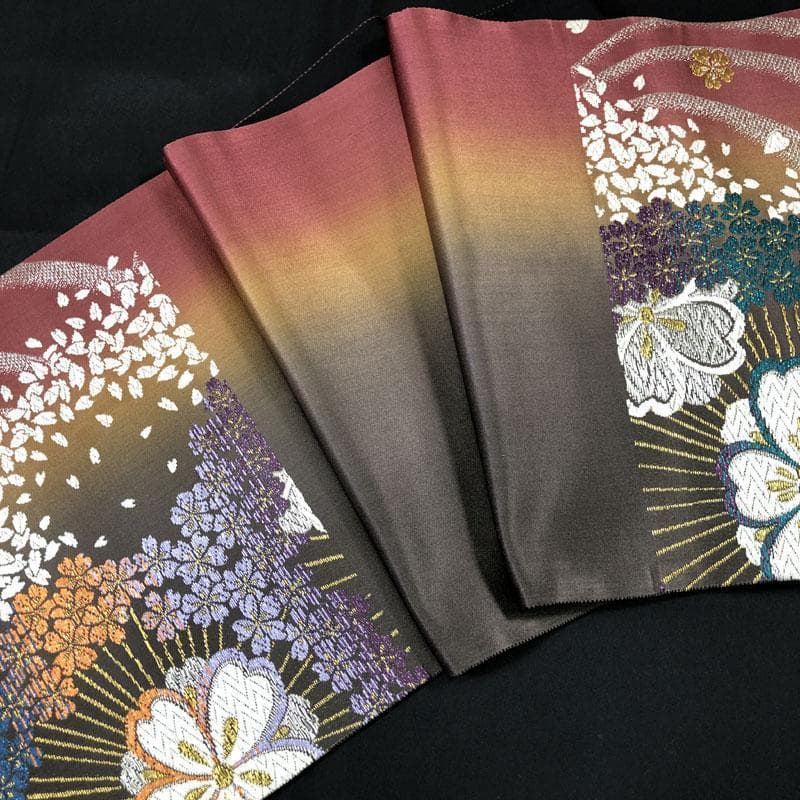 【売切値下げ】302y2◇モダン 華やか 袋帯 桜文 六通◇美品 成人式 結婚式