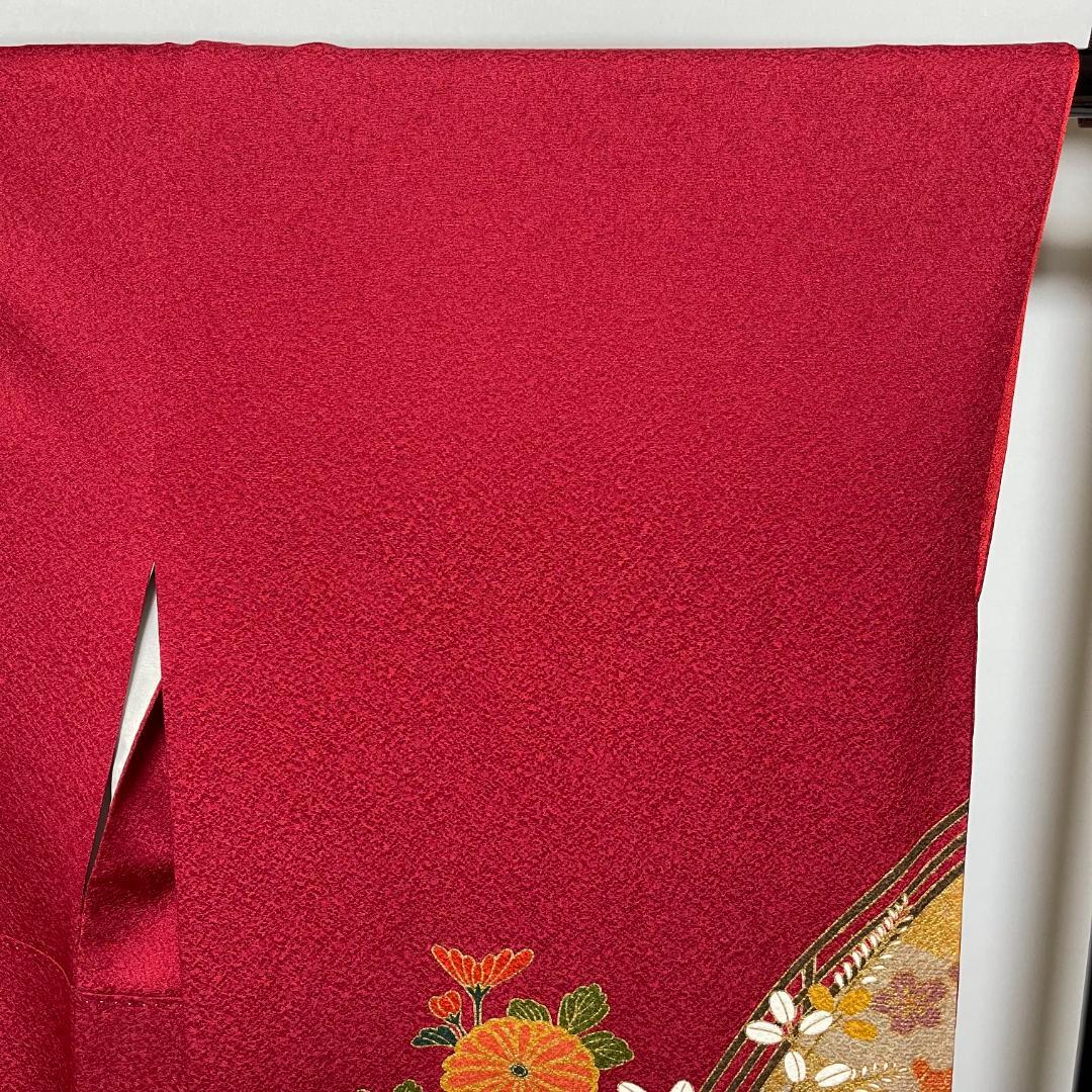 【新品未使用・仕立上・正絹】振袖－３＜さが美・耐油水加工済＞丈１５８㎝　裄６５㎝