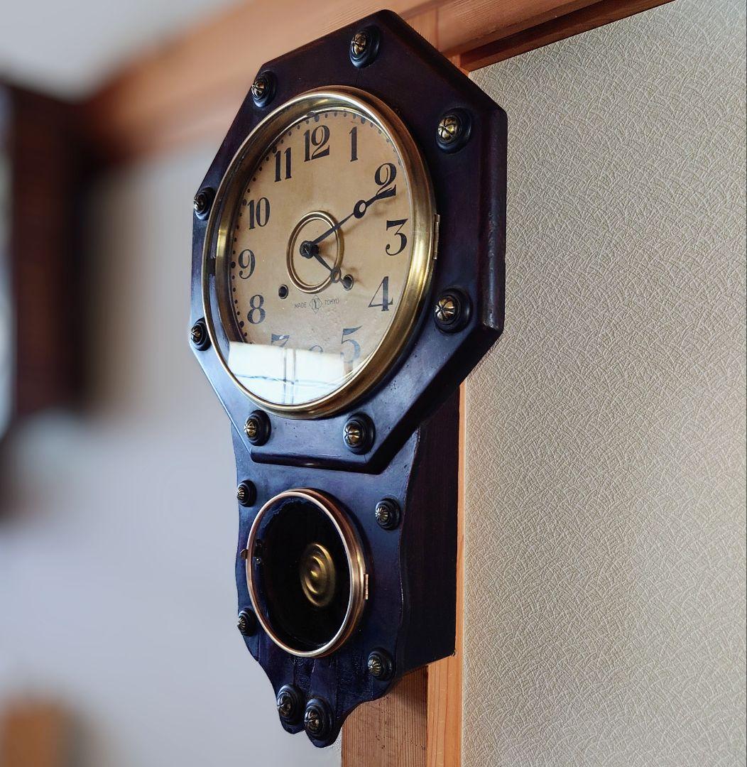 〈完動・美品〉イングラハム　ローズウッド和藤内八角ゼンマイ振り子時計　古時計