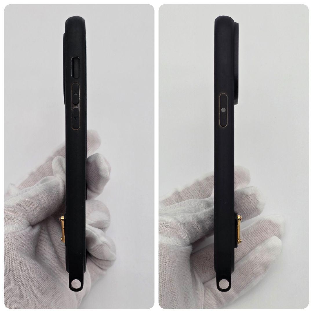 PRADA iphone14proケース ショルダー 三角ロゴ サフィアーノ 黒