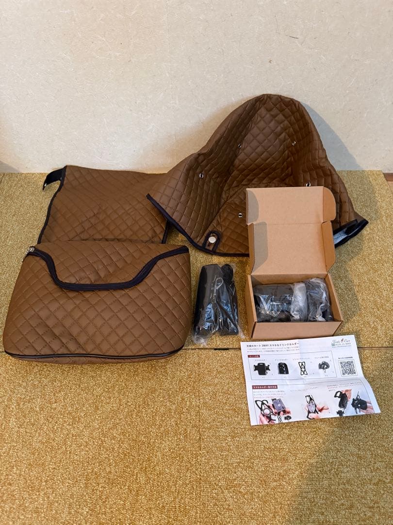 犬用天使のカート　ポルテ・マットキルト・モカ　Sサイズ　フレームセット無し