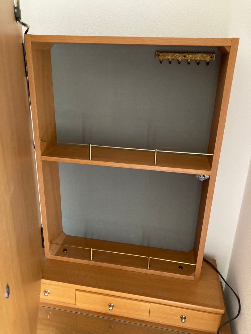 ちこ木製ドレッサー・鏡台・椅子付き